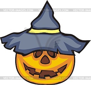 Pumpkin with hat on - vector image