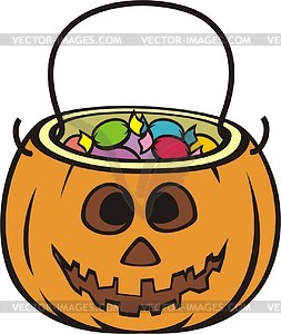 Pumpkin with candies - vector clipart