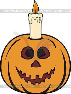 Pumpkin with candle - vector clipart