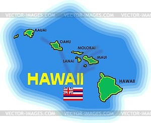 Hawaii map - vector clip art