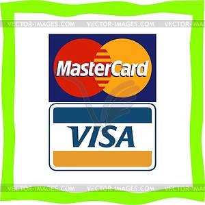 Buy by credit cards - vector image