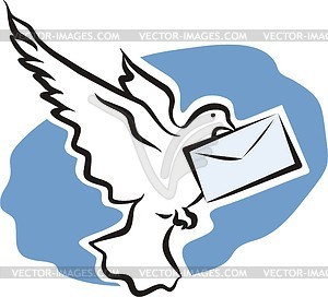 Dove with a letter - vector clipart