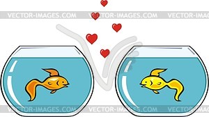 Fish love - vector clipart