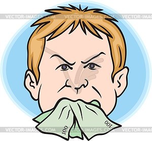 Man eating money - vector clipart