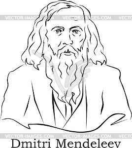 Dmitry Mendeleev - vector clipart