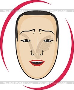 Japanese Noh mask - vector image