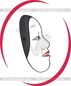 Japanese Noh mask - vector clipart