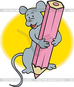 Pencil and mouse - vector clipart