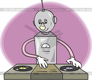 DJ robot - vector clipart