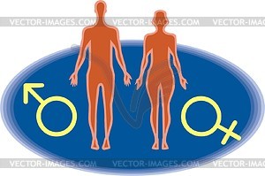Man and woman - vector clipart