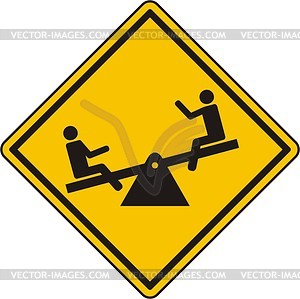 Seesaw sign - vector clipart