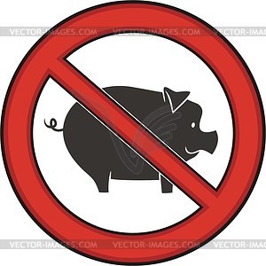 Знак свиньи запрещены - векторный клипарт