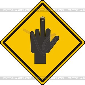 Sign hand with finger up - vector clipart