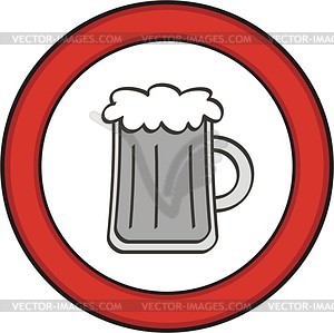 Sign beer not allowed - vector clipart