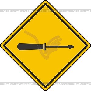 Screwdriver sign - vector clipart