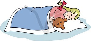 Sleeping girl - vector clipart