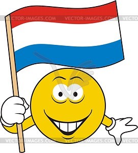 Smiley with Dutch flag - vector clipart