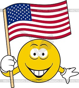 Smiley with U.S. flag - vector clipart