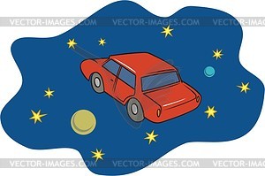 Space car - vector clipart