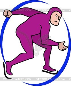 Speed skating - vector clipart