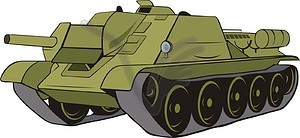 Самоходная установка СУ-122 - векторный клипарт