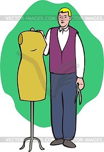Tailor and dummy - vector clipart