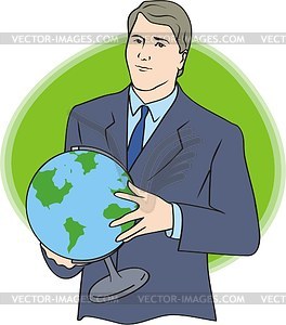Geography teacher - vector clipart
