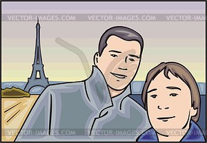 Tourists - vector clipart