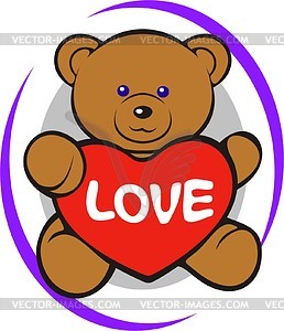 Teddy Bear Spielzeug mit Herz - Vektorgrafik