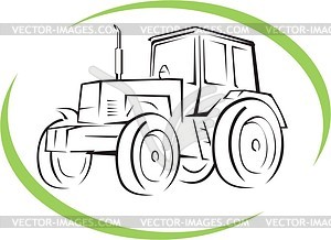 Трактор - изображение в векторном виде