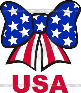 Bow formed by ribbons of U.S. flag colors - vector clipart