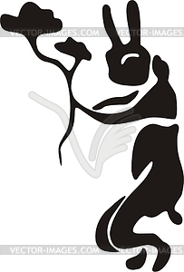 Chinese mythical hare - vector clipart