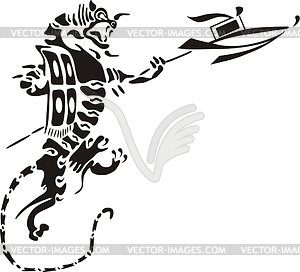 Tiger lance-bearer - vector clipart