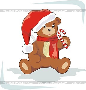 Christmas bear - stock vector clipart