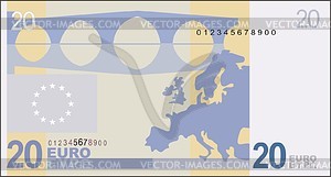 Bank note 20 euro - vector clipart