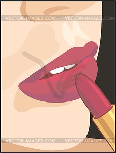 Lipstick and lips - vector clipart