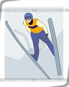 Ski jumping - vector clipart