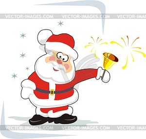 Дед Мороз с колокольчиком - векторный клипарт