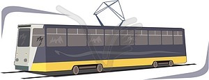 Трамвай - векторный эскиз