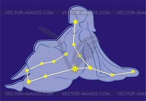 Constellation Virgo - vector clipart