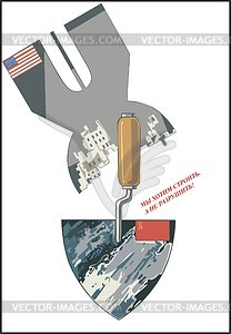 Soviet antiwar poster - vector clip art