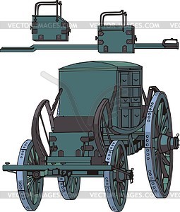 Military baggage waggon - vector clip art