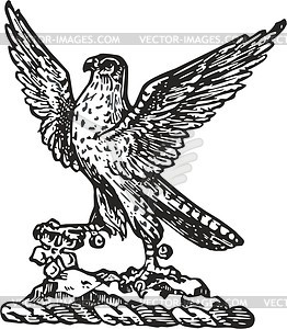 Crest with a falcon - vector clipart