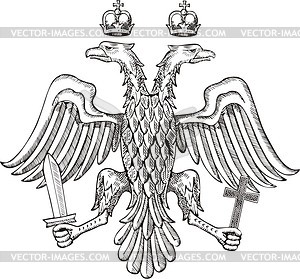 Bizantium two-headed eagle (XV century) - vector clipart