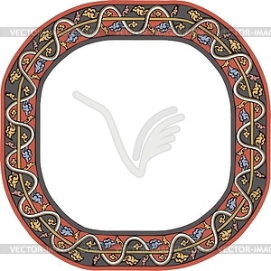 Medieval round frame - royalty-free vector clipart