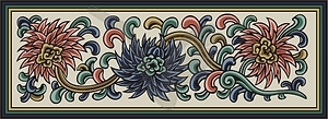 Chinese floral ornament - vector clipart