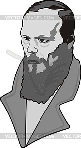 Fyodor Dostoevsky - vector clipart