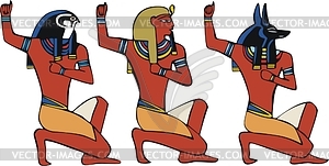 Egyptian gods - vector clip art