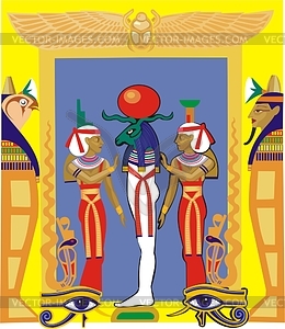Египетские божества - векторизованное изображение