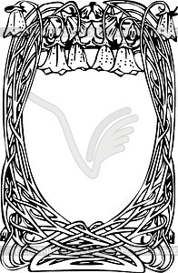 Art nouveau floral frame - vector clip art